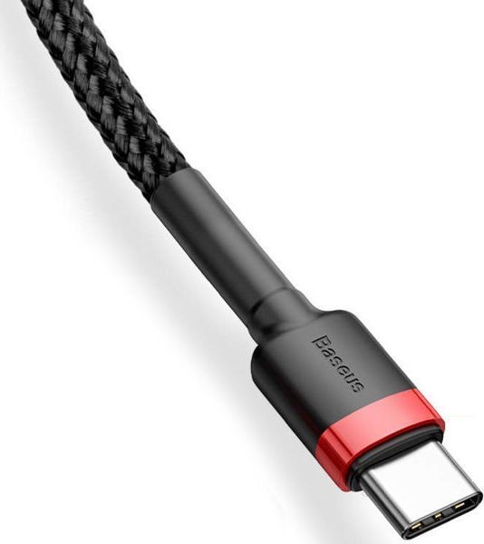 Kabllo USB Baseus Cafule, 2x USB-C, 3A, QC, PD, 2m, e zezë / kuqe