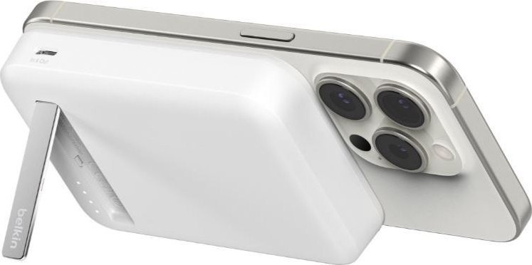 Powerbank magnetik Belkin BoostCharge Pro, 8000mAh, karikim wireless 15W MagSafe, i bardhë
