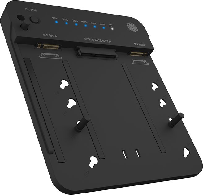 Stacion klonimi Icy Box IB-2915MSCL-C31, USB 3.2 Gen 2, për SSD M.2 NVMe dhe HDD 2.5"/3.5", gri
