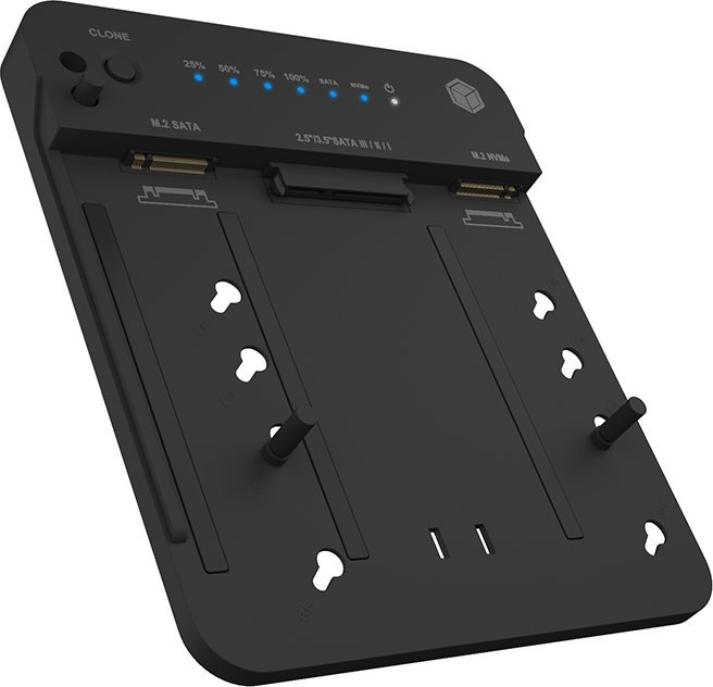 Stacion klonimi Icy Box IB-2915MSCL-C31, USB 3.2 Gen 2, për SSD M.2 NVMe dhe HDD 2.5"/3.5", gri