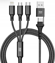 Kabllo karikimi Blue Star 4in1, USB A në Micro USB Lightning Type C, 2.4A 12W, 1.2m