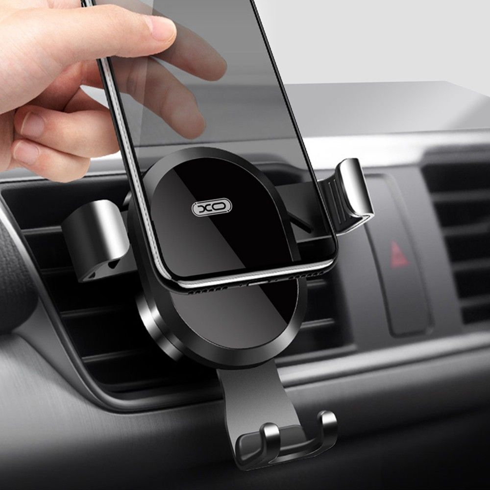 Mbajtës telefoni për makinë XO WX015 Gravity, karikim wireless, i zi