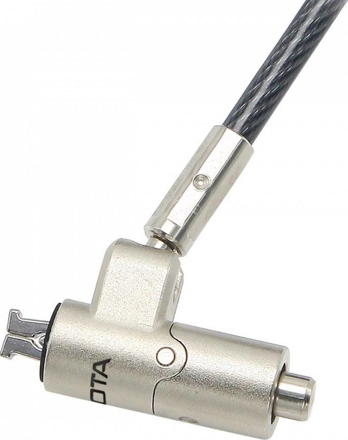 Брава за сигурност за лаптоп Dicota D31886, кабел 2 m, челик, црно-сребрена