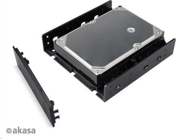 Adapter diskesh Akasa AK-HDA-12, 5.25" në 3.5"/2.5", me kabllo SATA, i zi