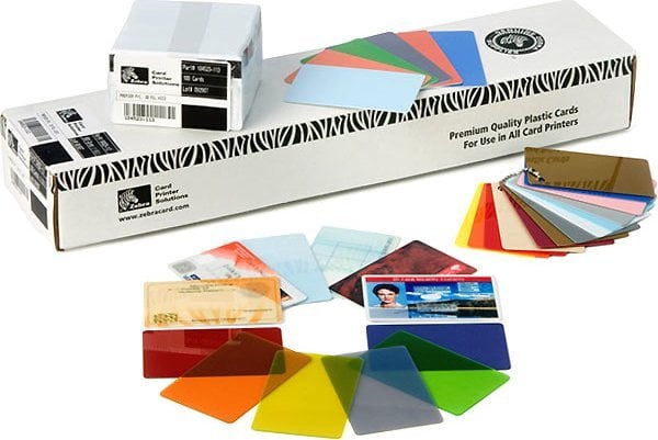 Karta plastike Zebra Premier PVC 10 Mil, ISO standard, pako 500 copë, të bardha