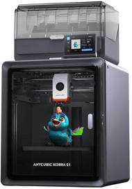 Printer 3D Anycubic Kobra S1 Combo, kabinë e mbyllur, ekran me prekje, gri e zezë