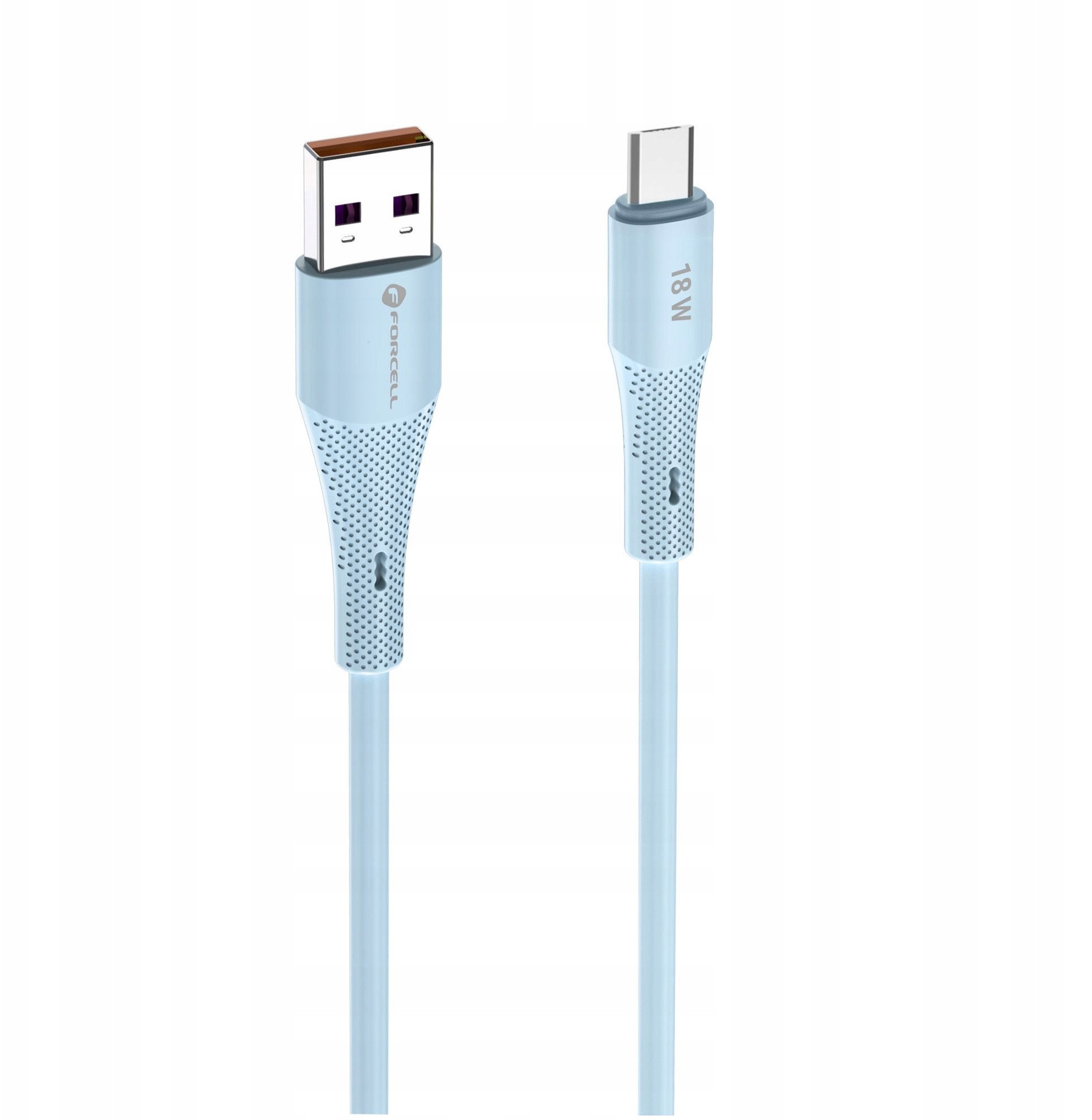 Kabllo USB Forcell F ENERGY C341, USB A në Micro USB, 1 m, 18W, blu