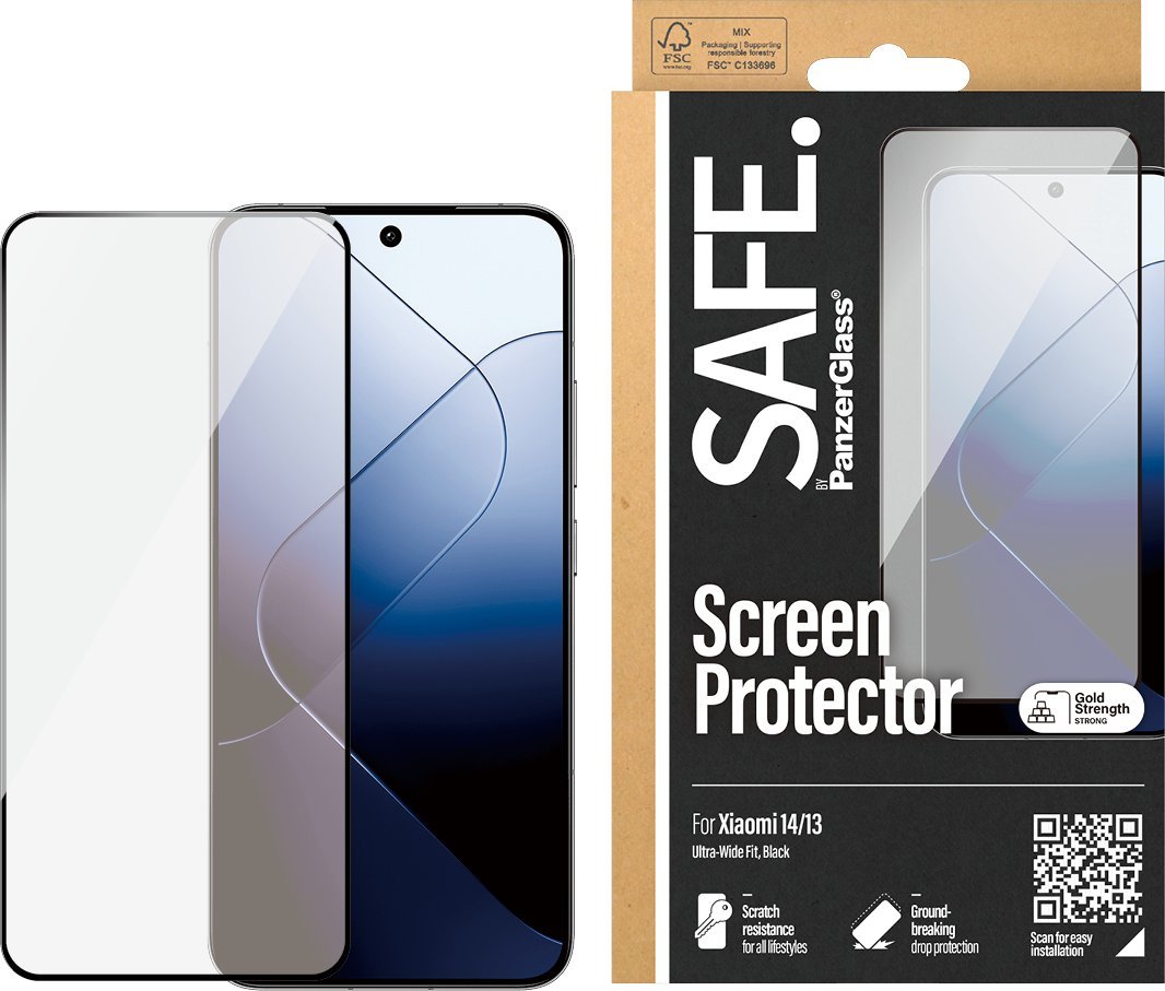 Mbrojtës ekrani SAFE by PanzerGlass për Xiaomi 13, xham i temperuar, Ultra Wide Fit, transparent