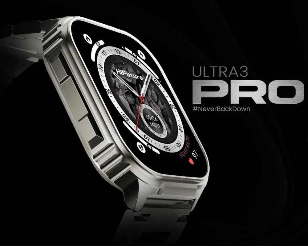 Orë inteligjente HiFuture Ultra3 Pro, ekran 2.04" AMOLED, IP68, argjendtë 2