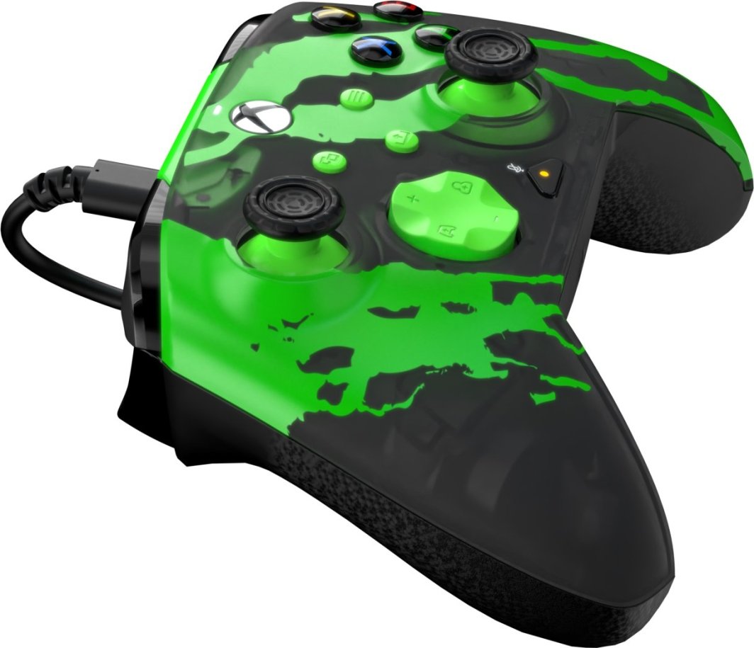 Kontroller PDP XS Rematch, me kabllo, i zi / i gjelbër