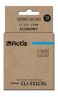 Ngjyrë për printer Actis KC-551C (zëvendësim për Canon CLI-551C), 12 ml, e kaltër