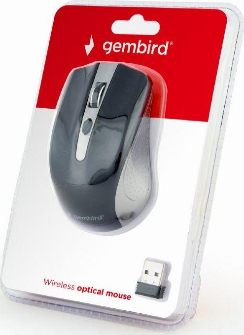 Maus Gembird MUSW-4B-04-GB, wireless, USB, i zi dhe i hirt