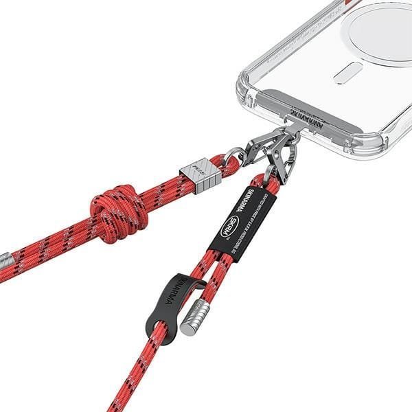 Rrip crossbody universal për telefon Skinarma Dyno Vermilion, i rregullueshëm, me karabiner metalik, e kuqe