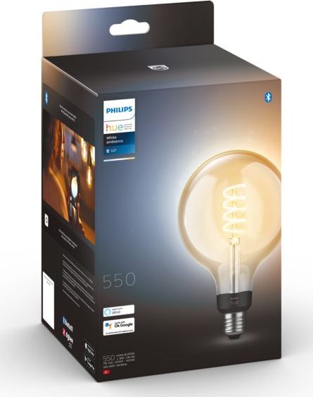 Llambë smart Philips Hue Giant Globe G125, LED, E27, dritë e ngrohtë dhe e ftohtë, nxirëse