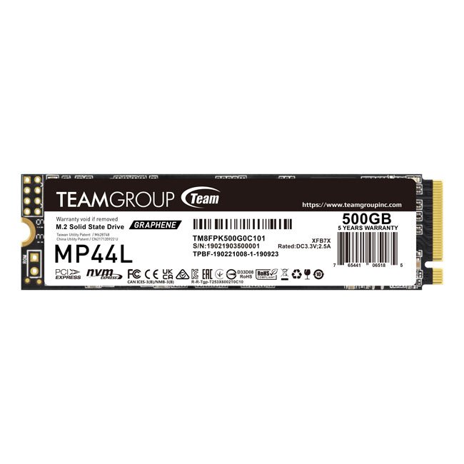 Disk SSD TeamGroup MP44L, 500GB, M.2 2280 PCI-E x4 Gen4 NVMe