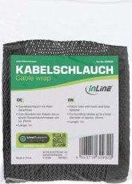 Organizues kabllosh InLine Cable Wrap, zorrë tekstili 1m x 25mm, shirit ngjitës, i zi