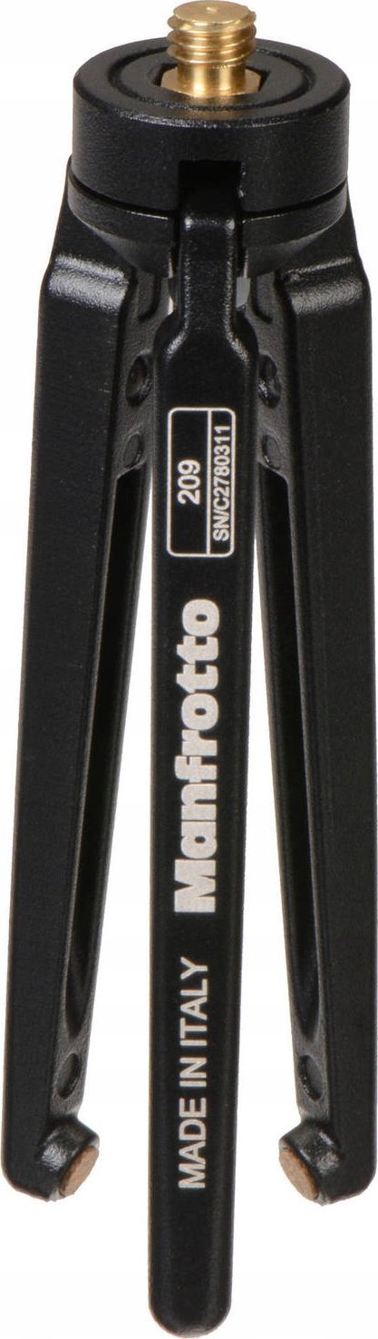 Mini tripod Manfrotto 209, lartësi 13 cm, kapacitet 2 kg, metalik