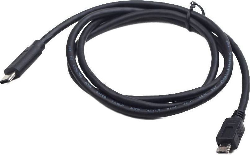 Kabllo Gembird USB-C - microUSB, 1m, e zezë