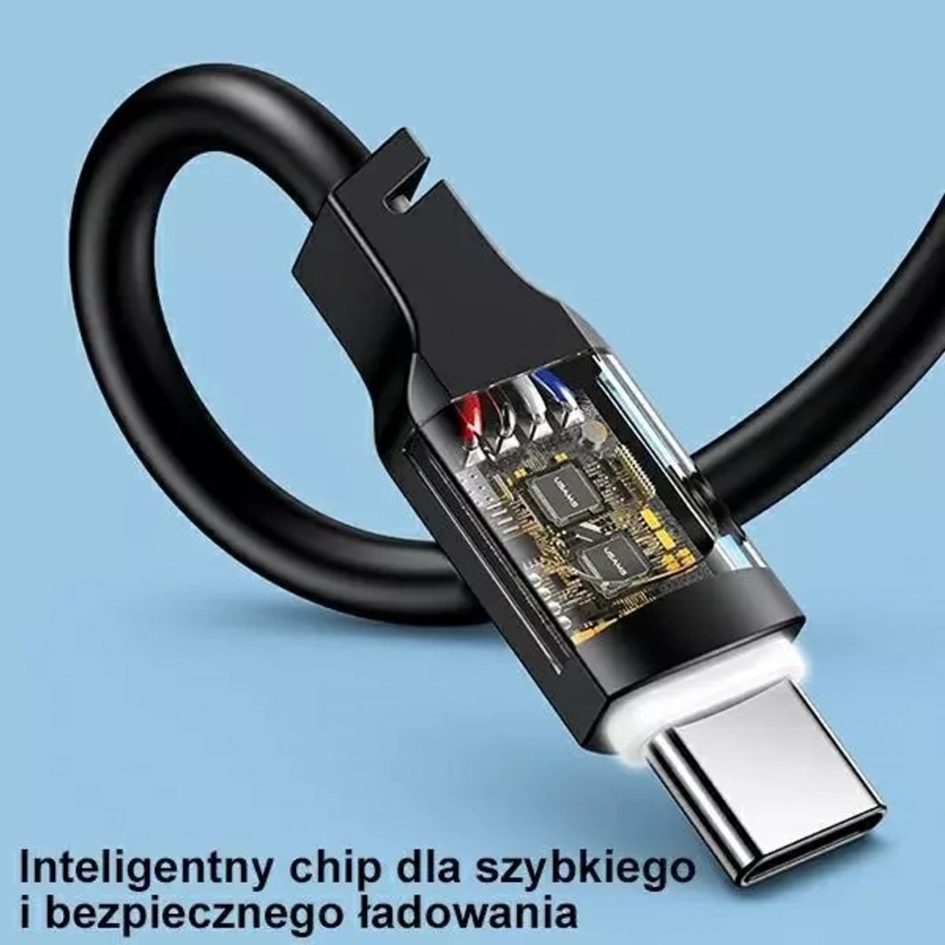 Kabllo USB Usams USB C në USB C Lithe, 1.2 m, 100W, e gjelbër