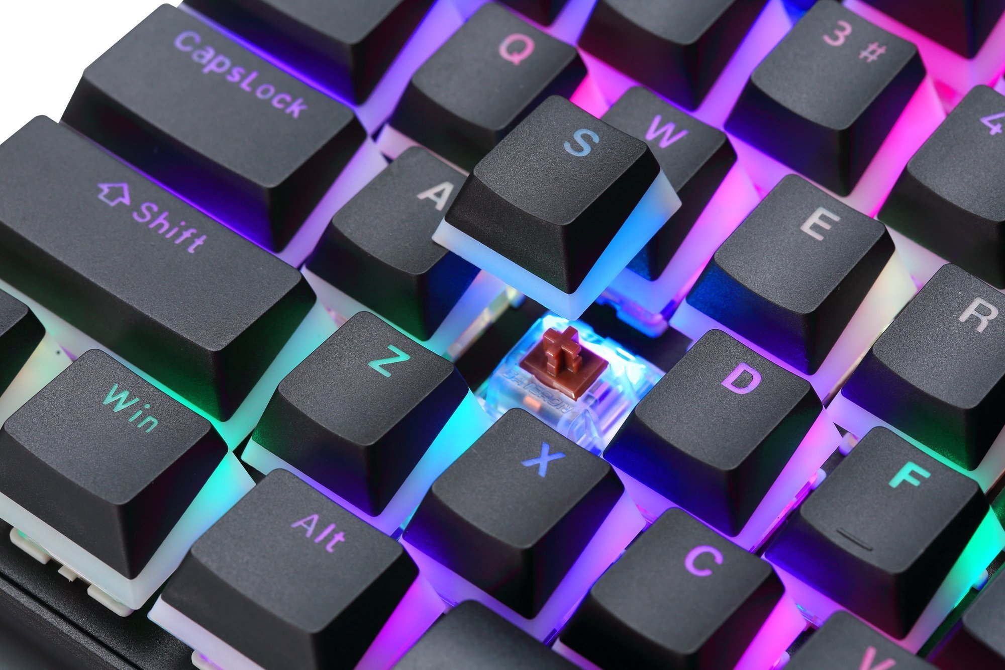 Tastierë gaming Preyon Brown Blitz Claw TKL, mekanike Gateron Brown, RGB, e zezë, me mousepad Preyon Falcon Speed M