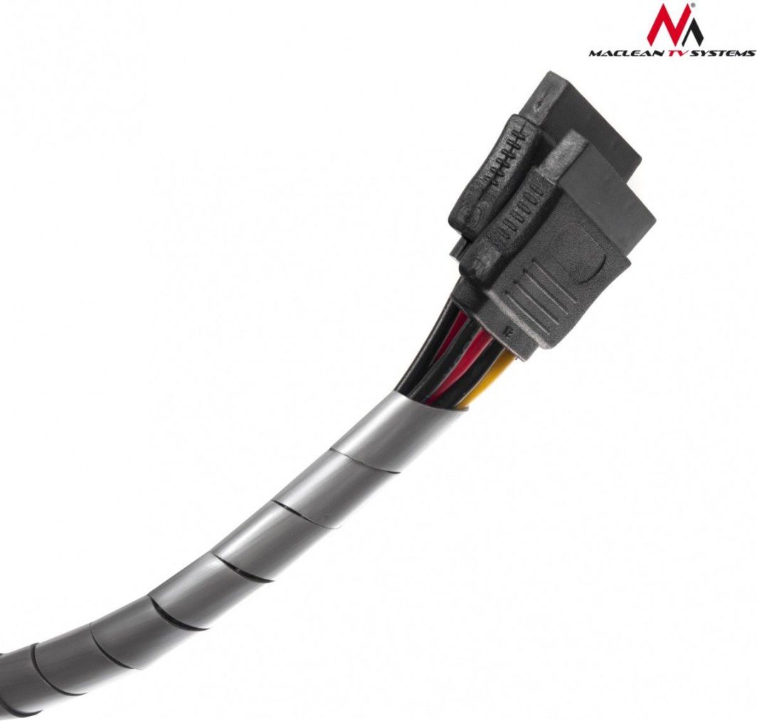 Mbështjellës organizator për kabllo Maclean 3m, i argjendtë (MCTV-684S - MCTV-684S)