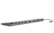 Stendë laptopi me HUB USB C 4smarts 11in1, HDMI RJ45, gri