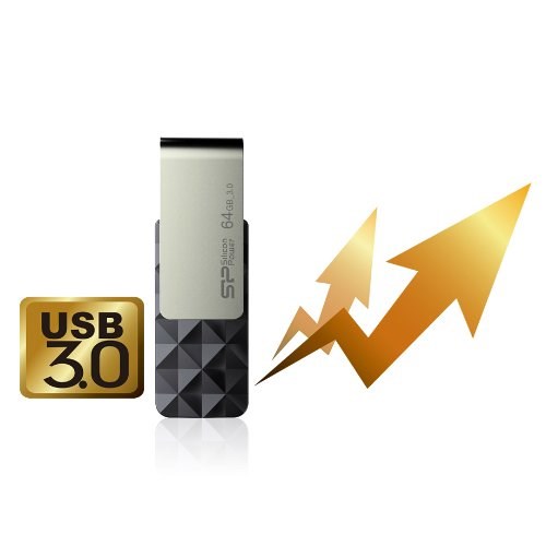USB Silicon Power Blaze B30, 64GB, USB 3.1, e zezë