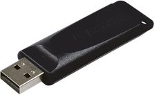 USB Verbatim Slider, 32GB, USB 2.0, e zezë