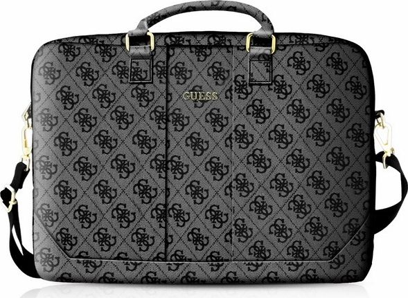 Çantë laptopi Guess 4G Uptown GUCB154GG, 15", lëkurë sintetike, gri e errët