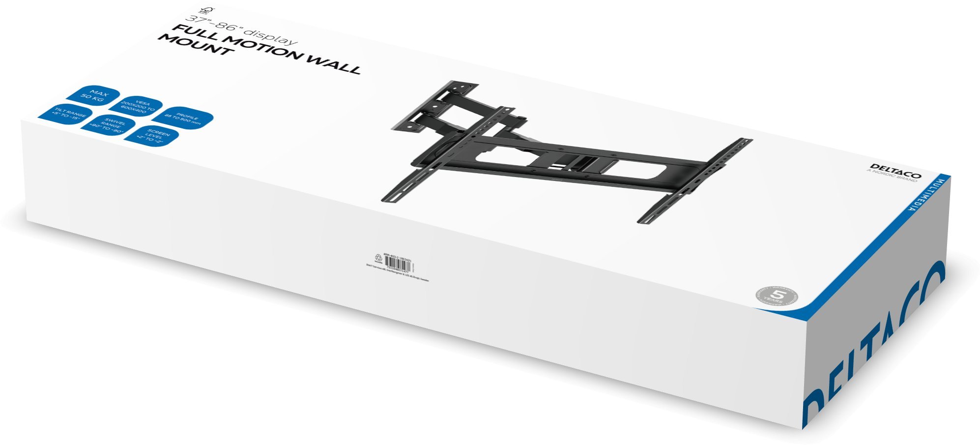 Mbajtëse muri TV Deltaco ARM-460-2, 23-55", 30kg, e zezë