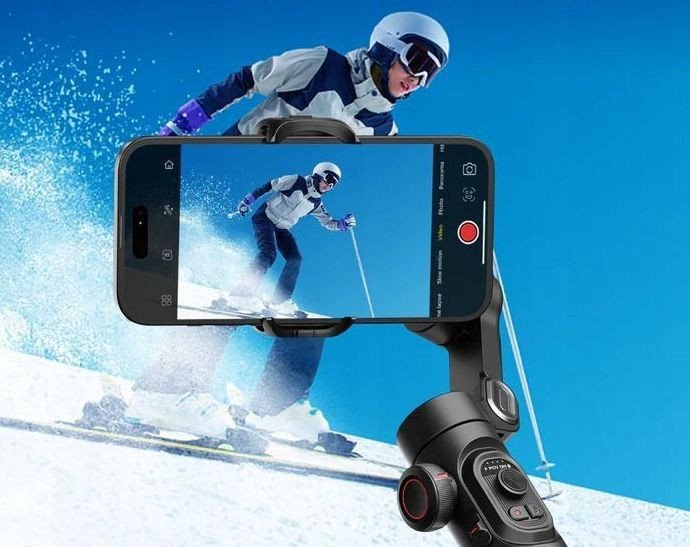 Stabilizues gimbal AOCHUAN Smart XE AI, për smartphone, AI tracking pa aplikacion, kontroll me gjeste, i zi