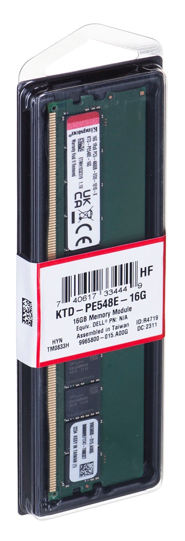 Memorie Kingston, 16GB DDR5, 4800MT/s, ECC, e zezë