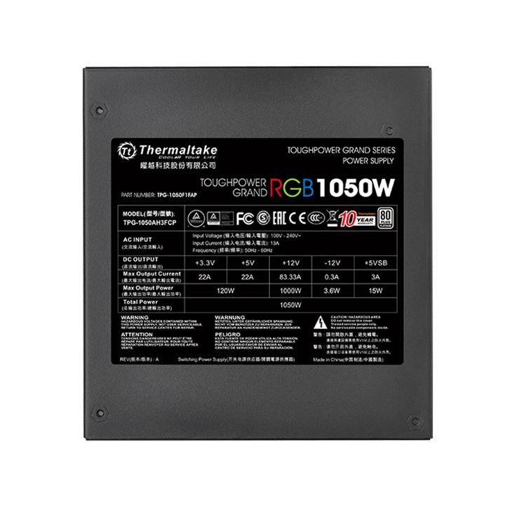 Furnizues me energji Thermaltake Toughpower Grand Riing, 1050W, 80 PLUS Platinum, 140mm, i zi