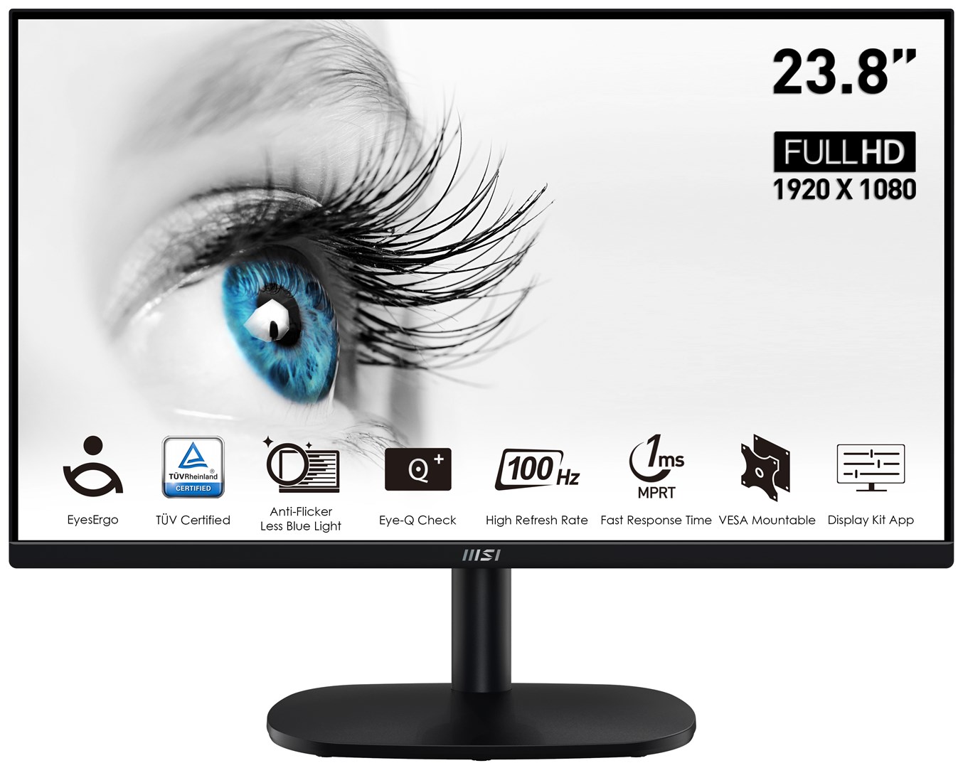 Monitor MSI Pro MP245V, 23.8", Full HD, 100 Hz, i zi