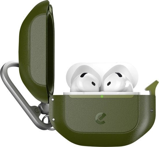 Mbulesë KeyBudz për AirPods 4 Element Case, silikoni, mbrojtëse, jeshile e errët