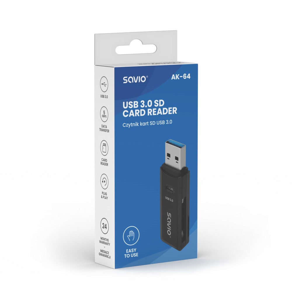 Lexues kartash memorie SAVIO AK-64, USB 3.0, i zi