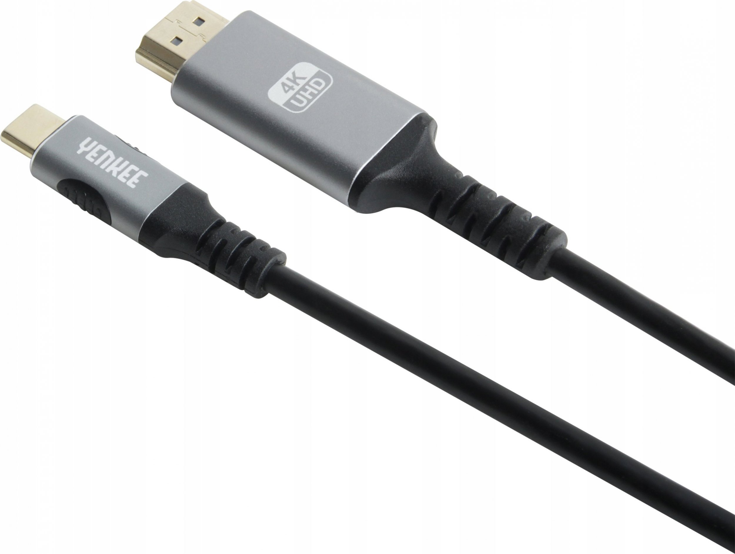 Kabllo USB-C në HDMI Yenkee YCU 0310, 1.5m, 4K 60Hz, zi argjend