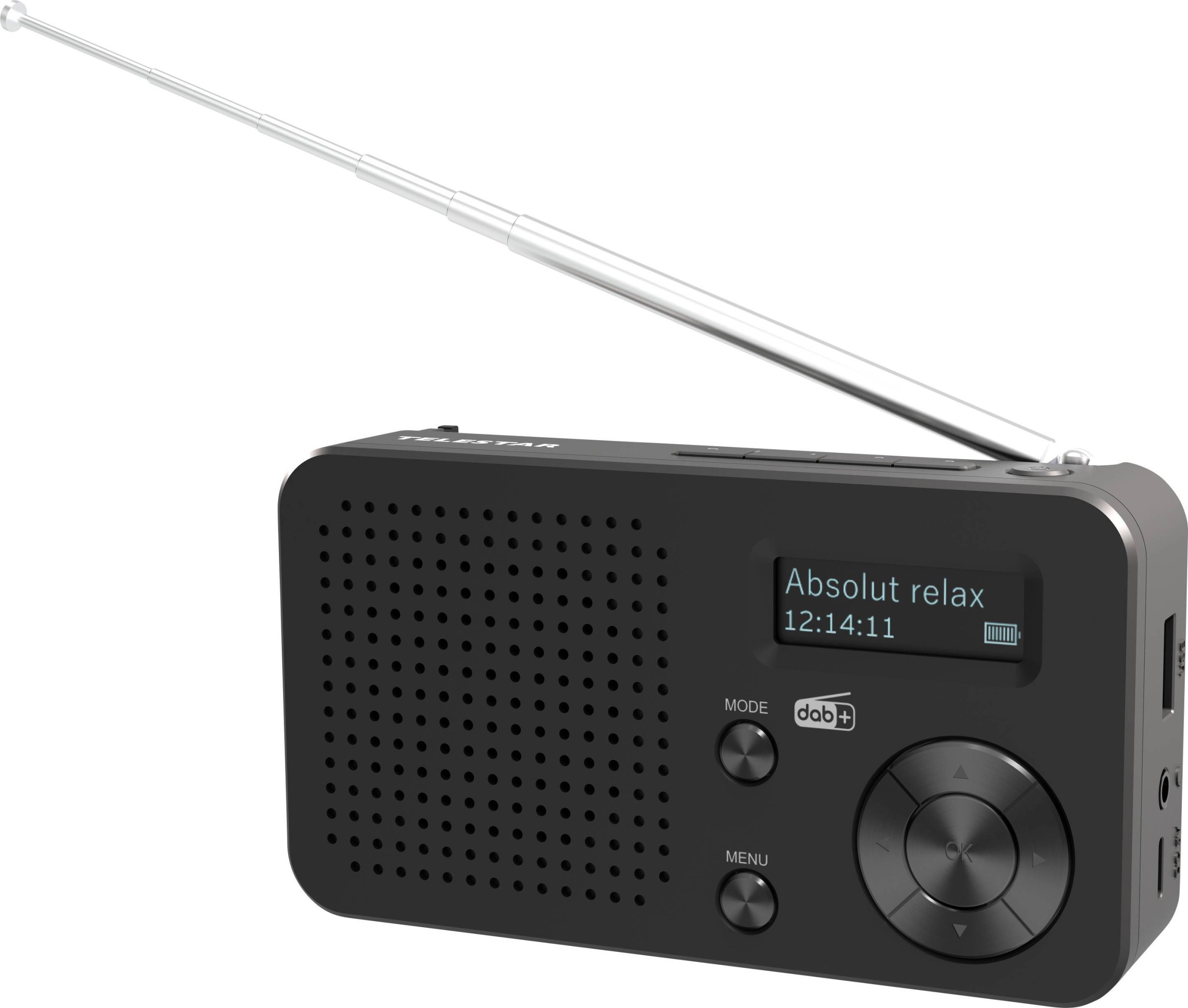 Radio me bateri Telestar TOP 100, DAB+ FM, Bluetooth USB, e zezë