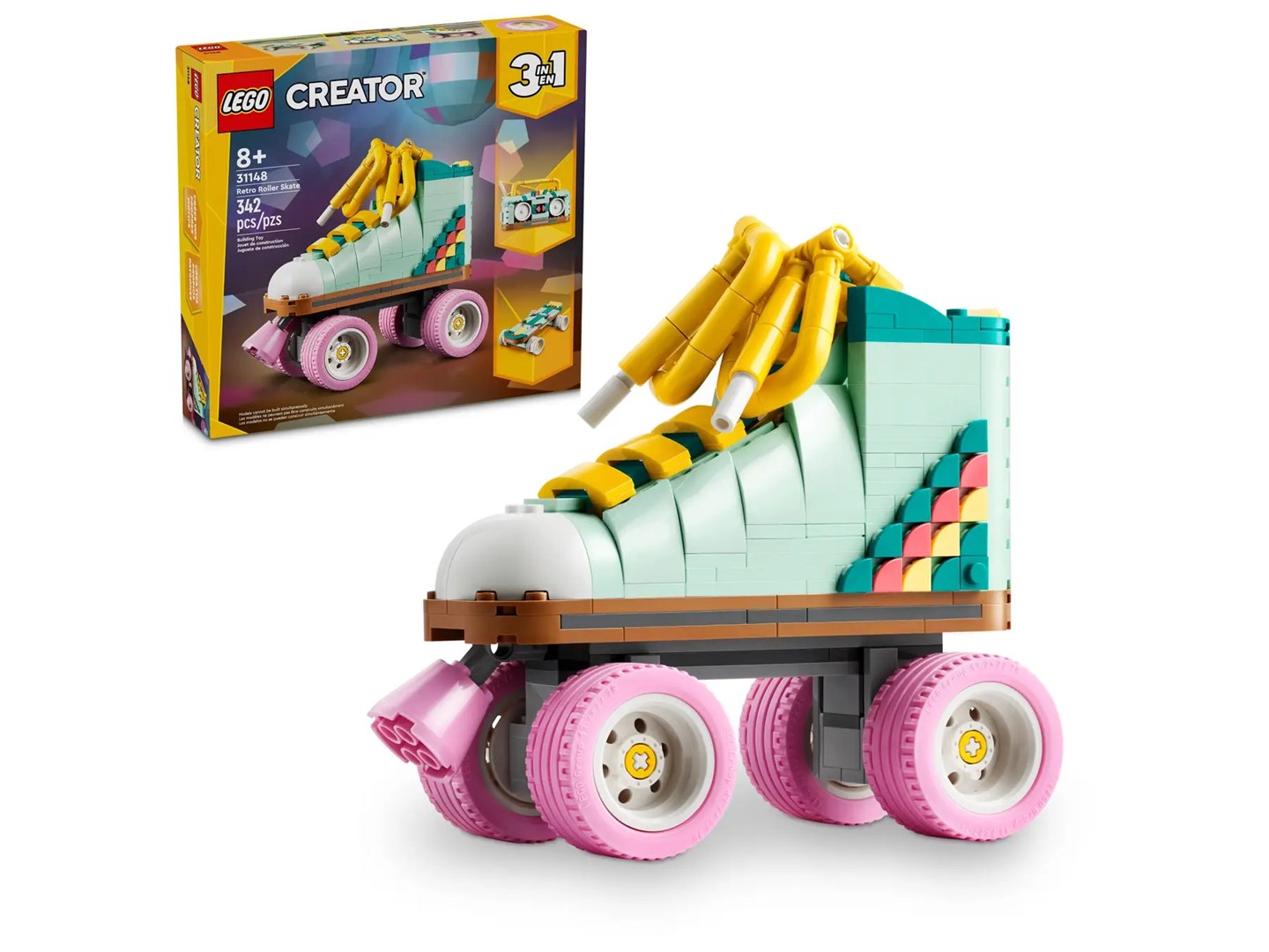 Set LEGO Creator Retro Roller Skate 31148, model ndërtimi dekorativ, shumëngjyrësh