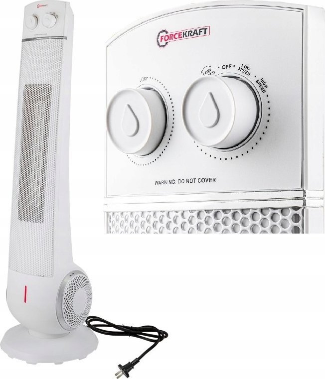 Ngrohës me ventilator Forcekraft GCS FAN HEATER 2 F, 2200W, për dhoma të vogla dhe mesatare, i bardhë
