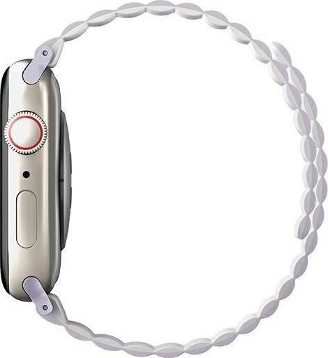 Rrip ore Uniq Revix për Apple Watch 44/45/49mm, magnetik, i kthyeshëm, lejla e bardhë
