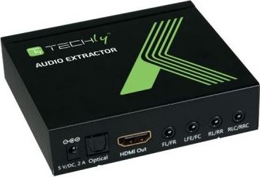 Konvertues audio AV Techly HDMI në Toslink, 4K, 3D, i zi