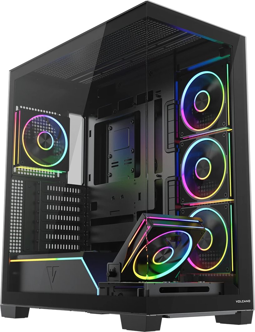 Kuti kompjuteri MODECOM Volcano Stellar Plus ARGB, Midi Tower, 5 ventilatorë ARGB, e zezë
