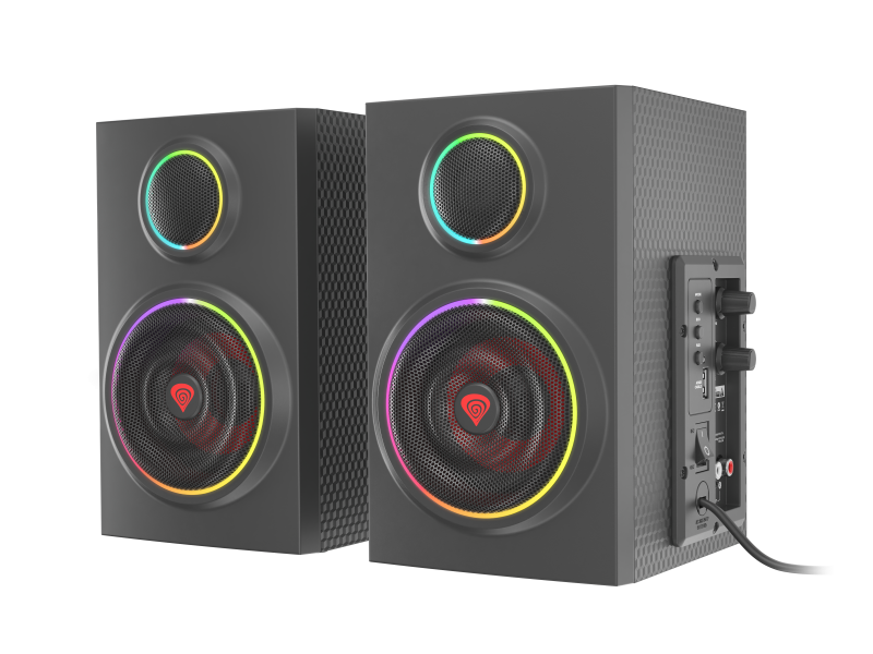 Altoparlantë PC Genesis HELIUM 300BT ARGB, 24W RMS, Bluetooth, të zinj