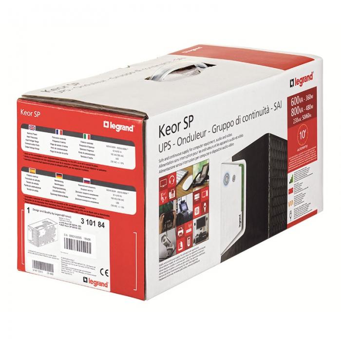 UPS Legrand Keor SP 1500VA 900W, version gjerman, i zi