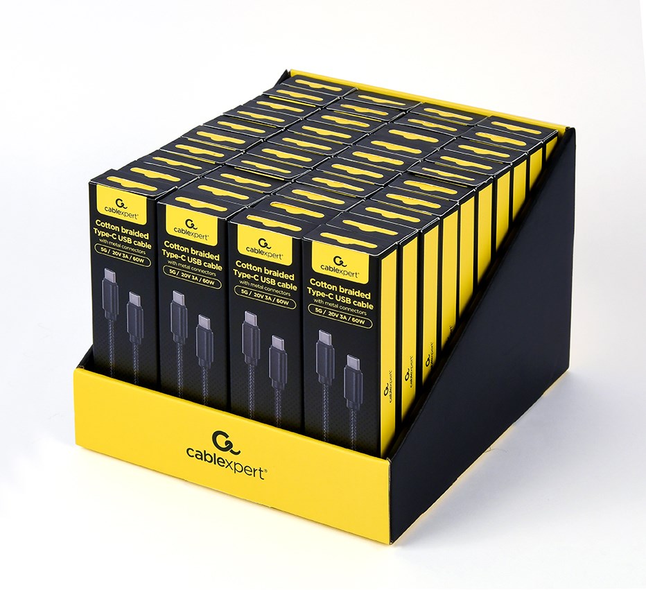 Kabllo Gembird, USB C / USB C, 1.8 m, e zezë