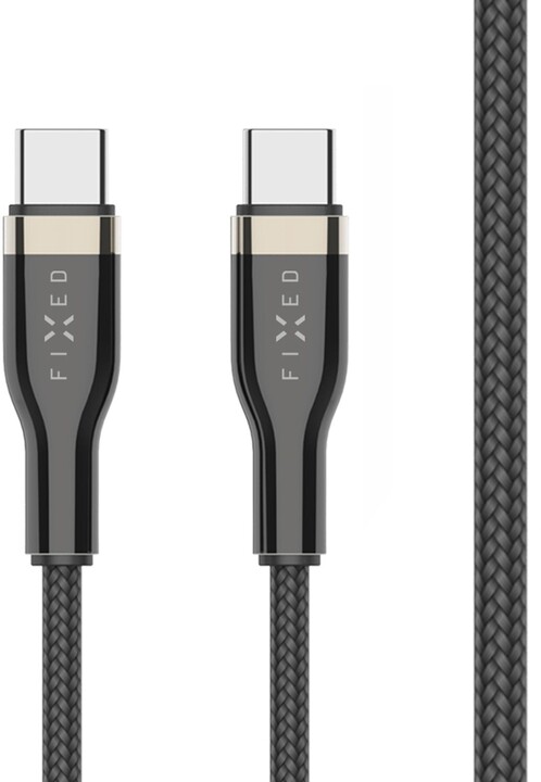 Kabllo për karikim dhe të dhëna FIXED USB-C - USB-C, USB 2.0, PD 100W, 2m, e zezë