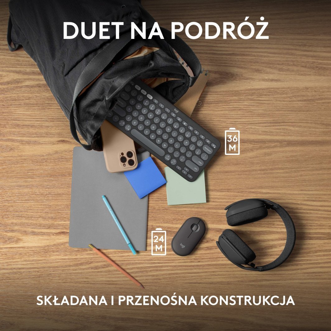 Set tastierë dhe mi Logitech Pebble 2 Combo, pa tela, Bluetooth, bejxhi