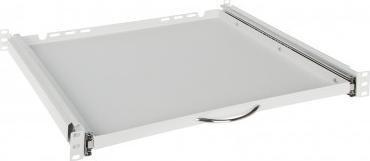 Sirtar tastiere dhe miu Delta P19R/350/G-KM, për kabinet 19" RACK, i rregullueshëm, gri