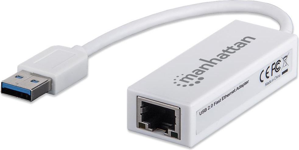 Adaptor rrjeti Manhattan 506731, USB 2.0, RJ-45, i bardhë
